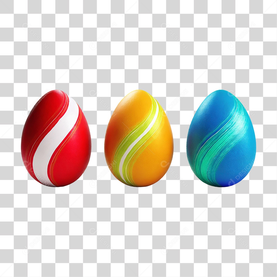 Ovos da Páscoa Coloridos PNG Transparente