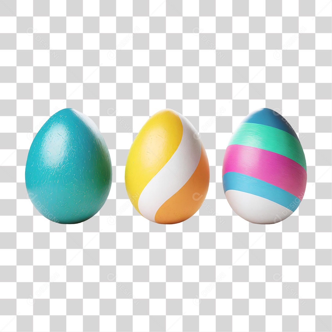 Ovos da Páscoa Coloridos PNG Transparente