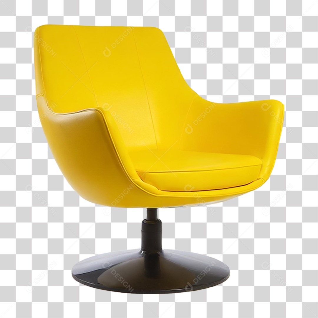 Cadeira de Plástico Amarela PNG Transparente