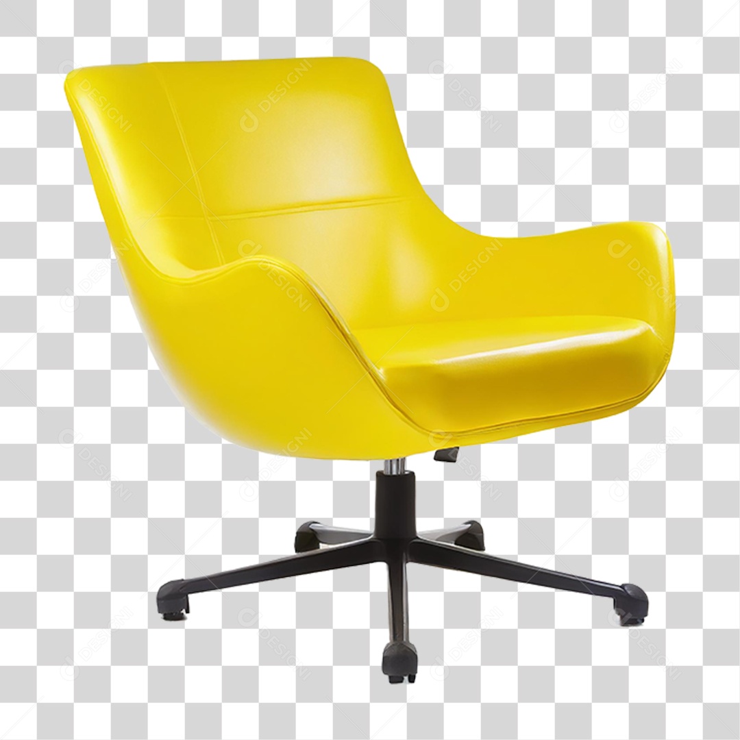 Cadeira de Plástico Amarela PNG Transparente