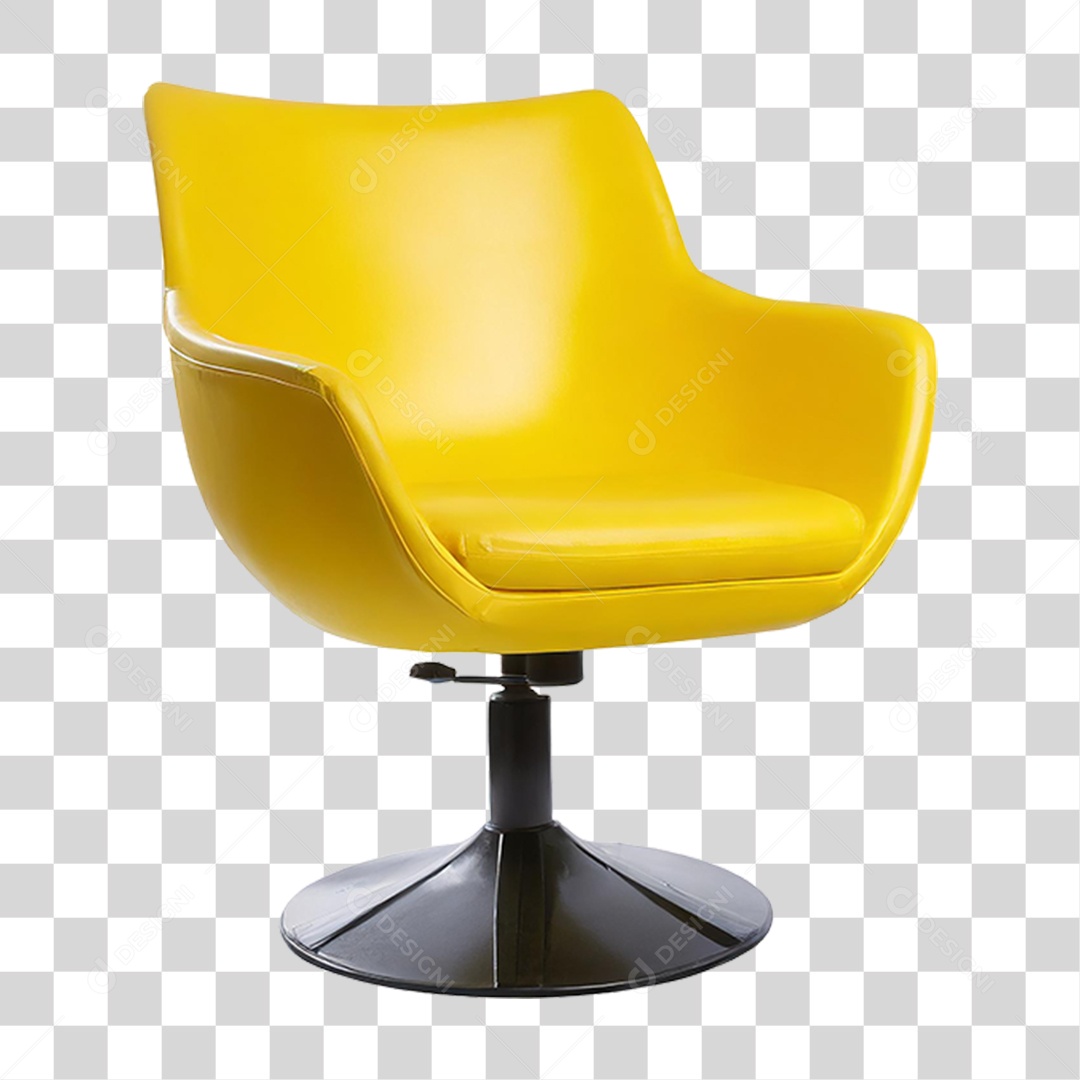 Cadeira de Plástico Amarela PNG Transparente