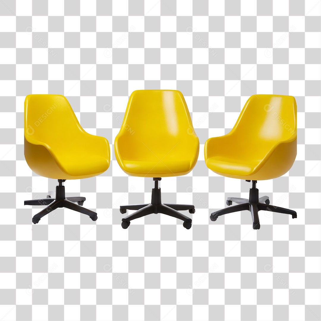 Cadeira de Plástico Amarela PNG Transparente