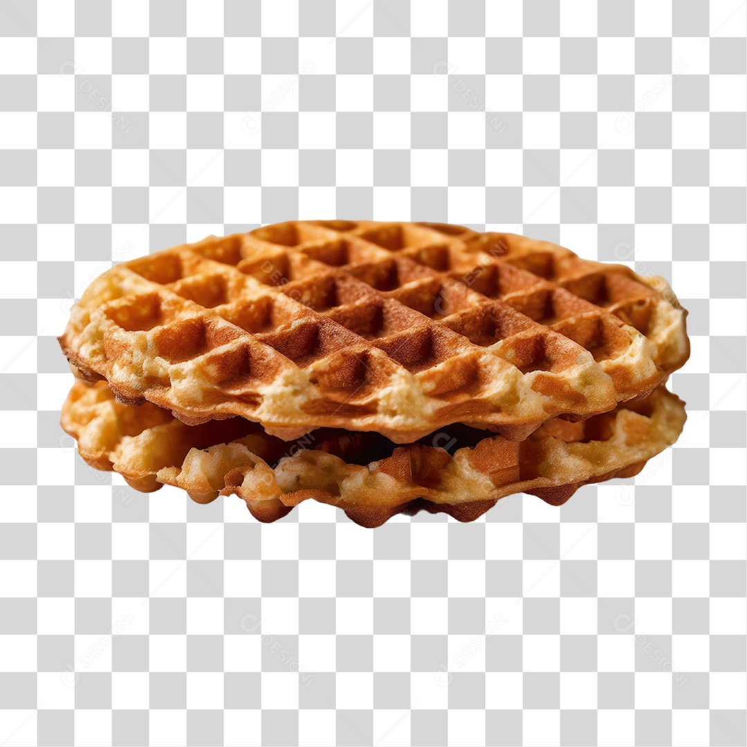 Waffle Redondo Massa PNG Transparente