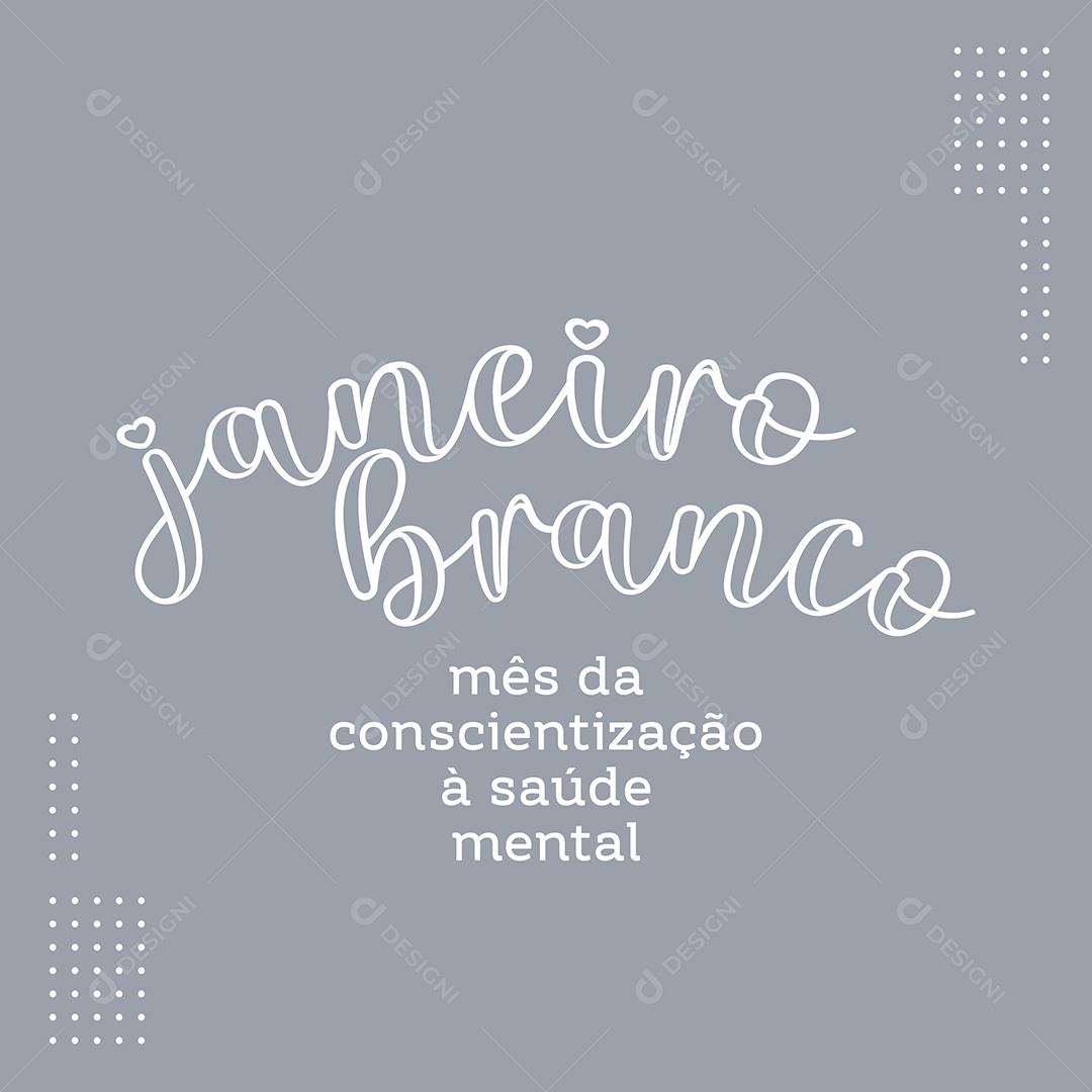 Janeiro Branco Mês de Conscientização à saúde mental Social Media PSD Editável