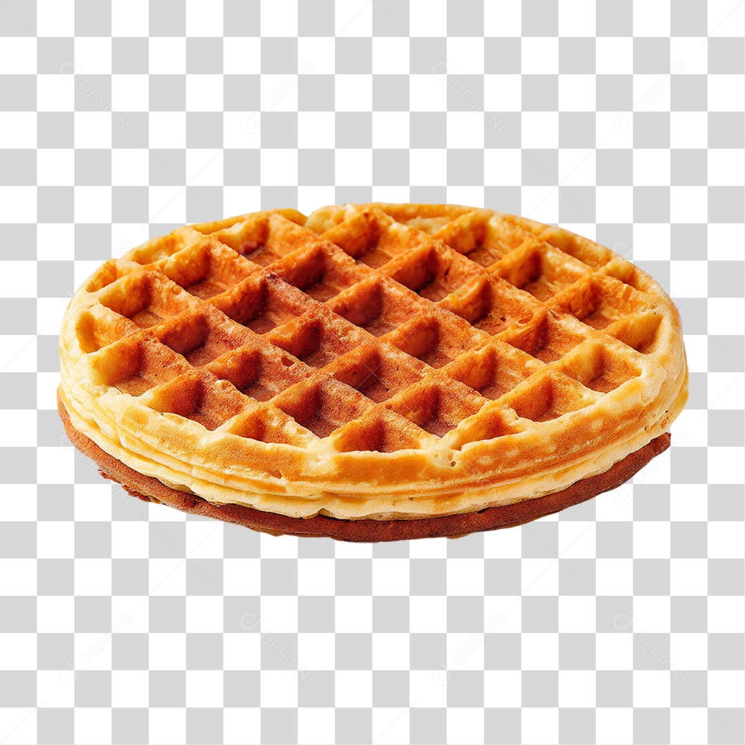 Waffle Redondo Massa PNG Transparente