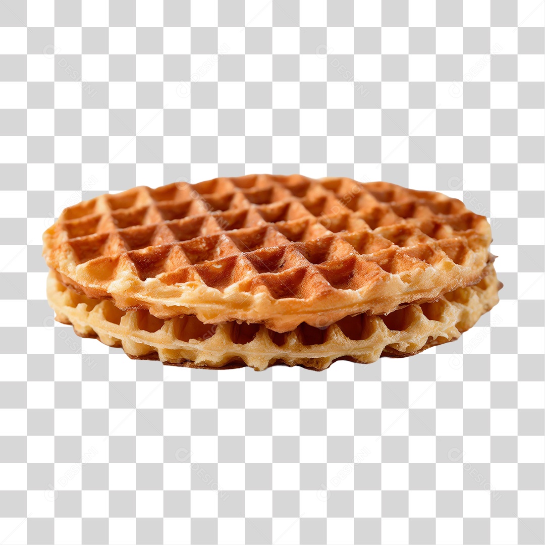 Waffle Redondo Massa PNG Transparente