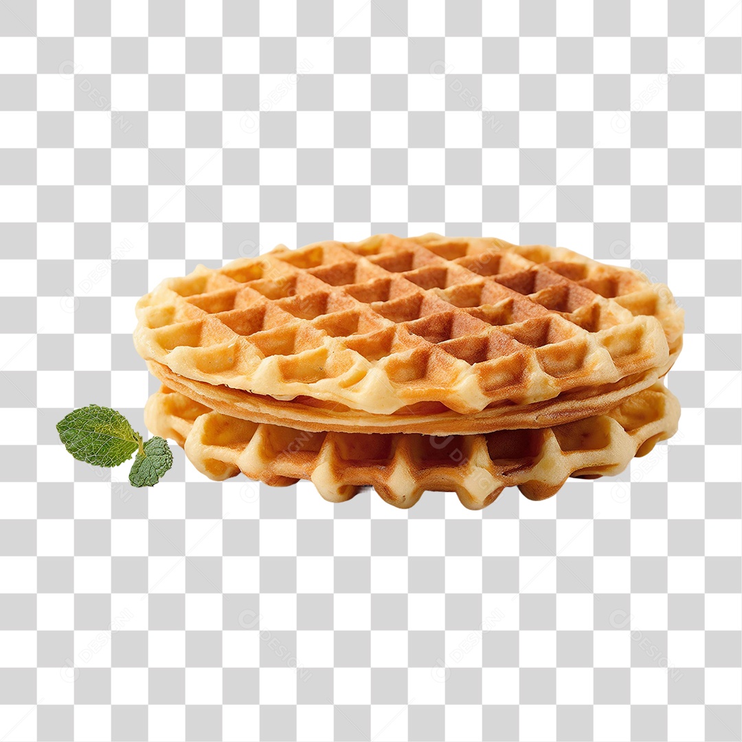 Waffle Redondo Massa PNG Transparente