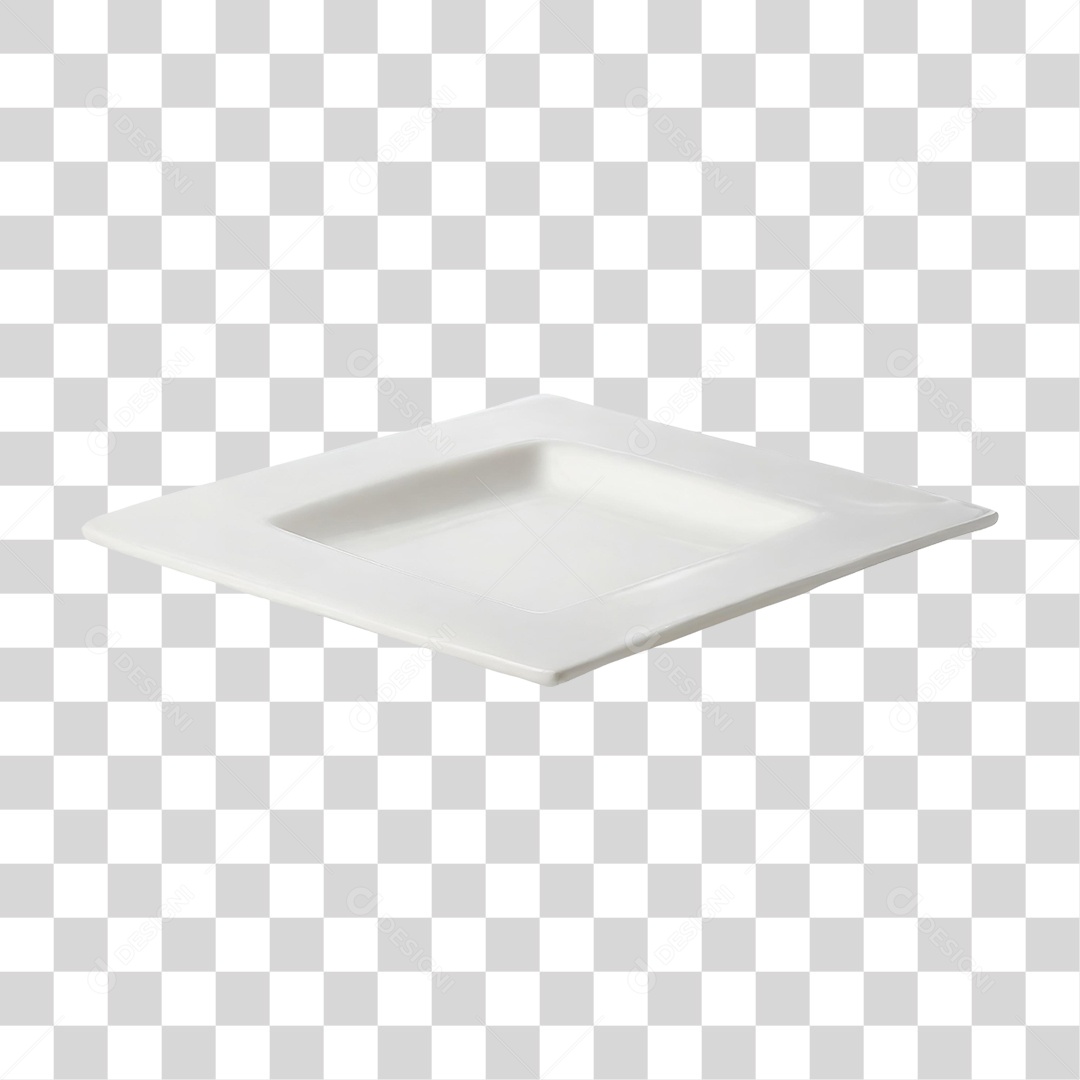 Prato Quadrado de Cerâmica PNG Transparente