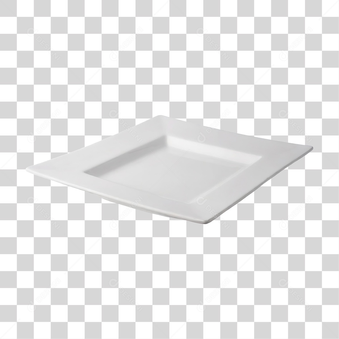 Prato Quadrado de Cerâmica PNG Transparente
