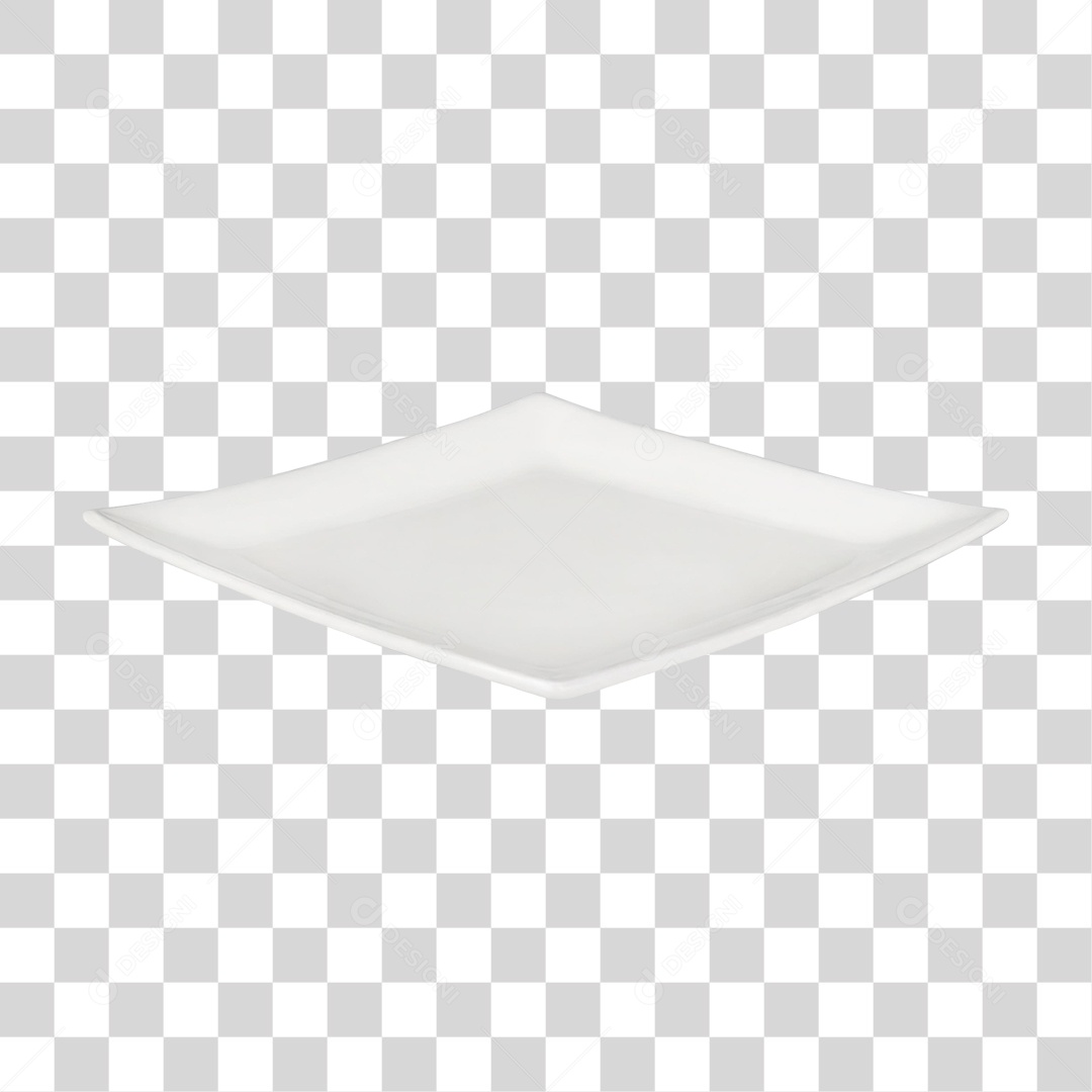 Prato Quadrado de Cerâmica PNG Transparente