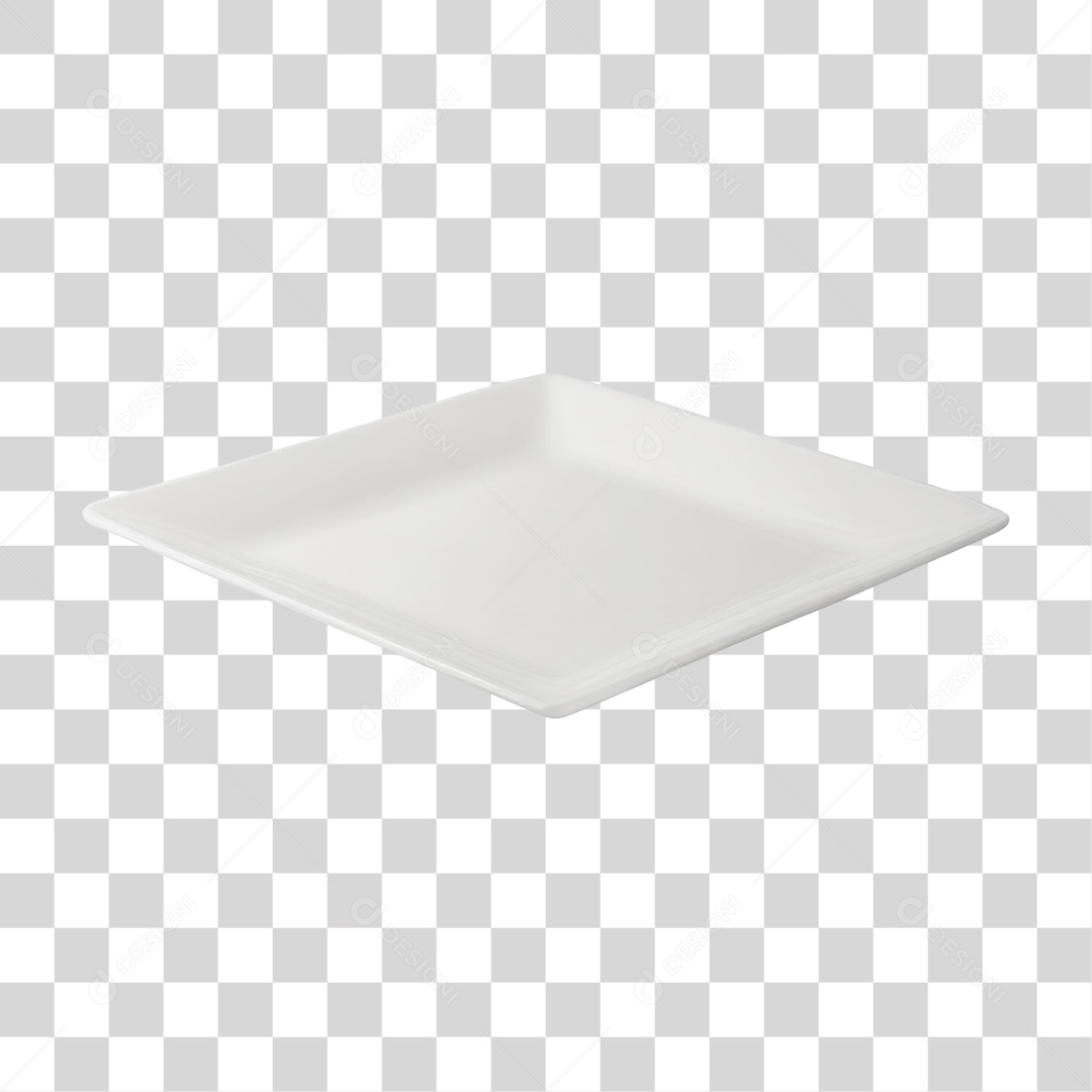 Prato Quadrado de Cerâmica PNG Transparente