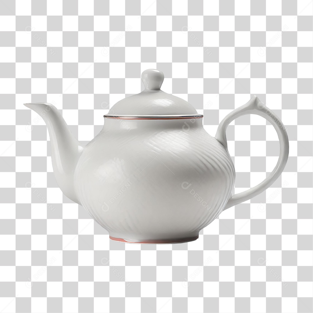 Bule de Cerâmica Branco PNG Transparente