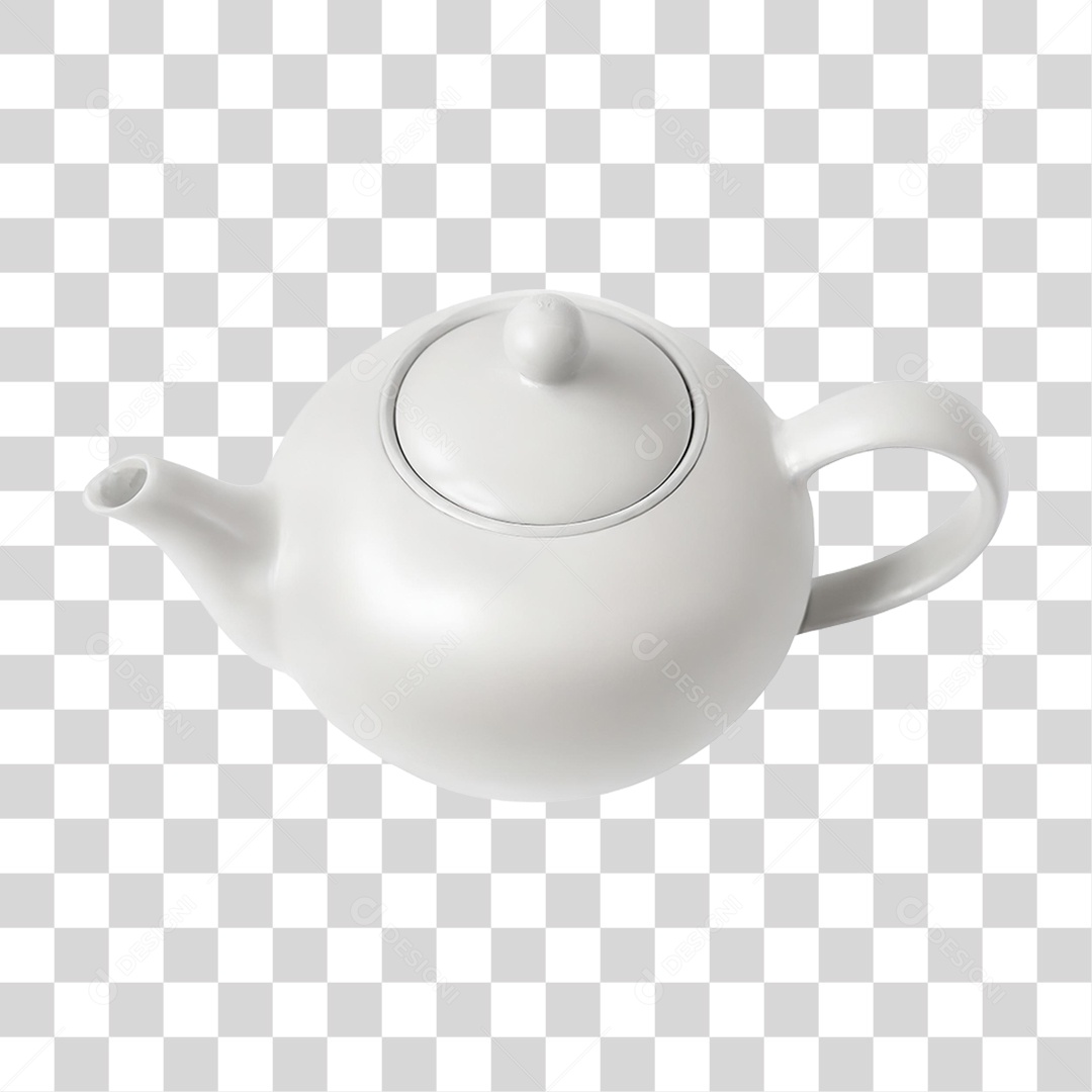 Bule de Cerâmica Branco PNG Transparente