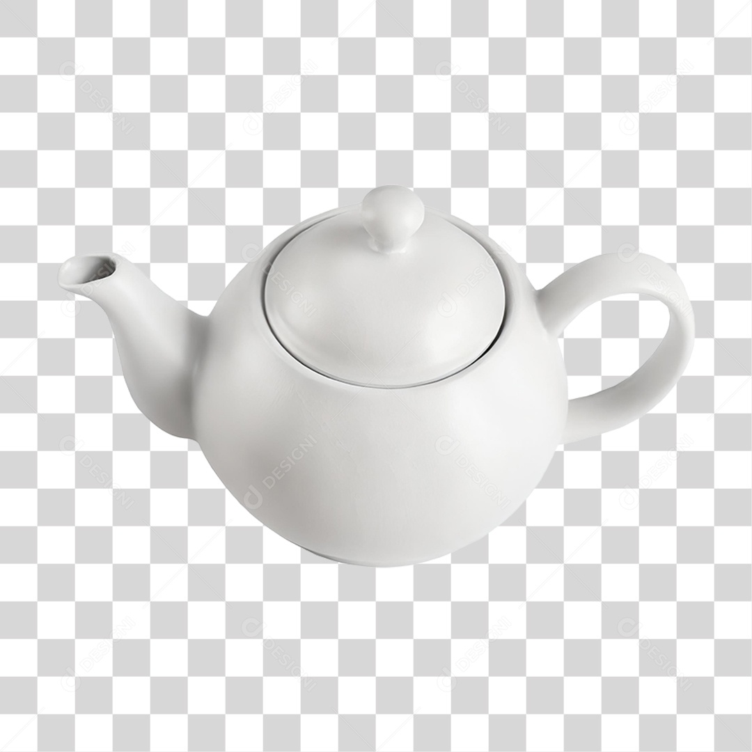 Bule de Cerâmica Branco PNG Transparente