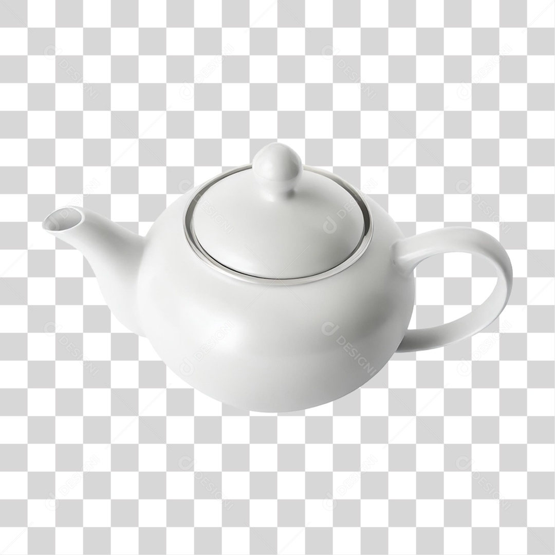 Bule de Cerâmica Branco PNG Transparente