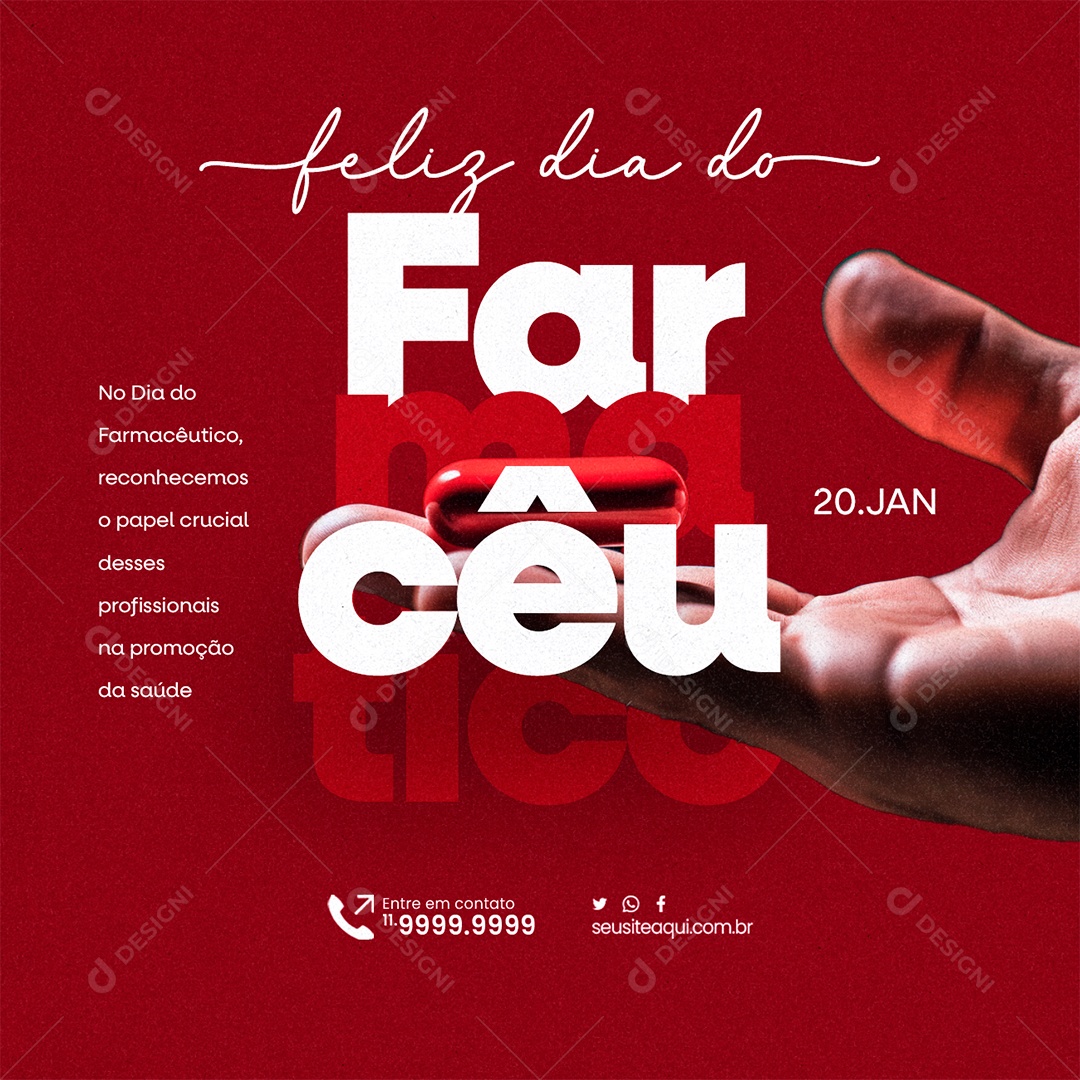 Happy Pharmacist's Day, January 20, we recognize the crucial role of Editable Social Media PSD