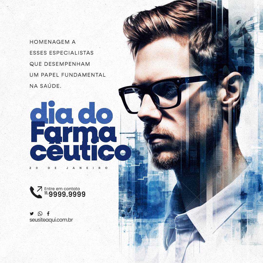 Dia Do Farmacêutico 20 De Janeiro Homenagem a Esses Especialistas Social Media PSD Editável