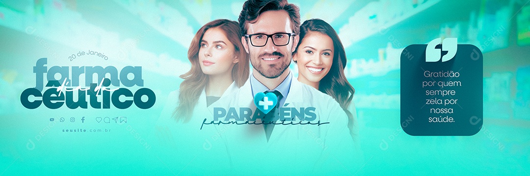 Carrossel Dia Do Farmacêutico 20 De Janeiro Parabéns Gratidão Social Media PSD Editável