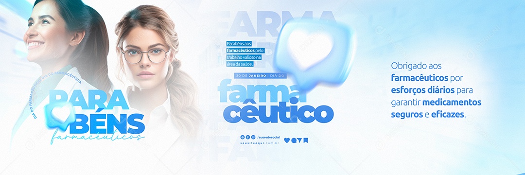 Carrossel Dia Do Farmacêutico 20 De Janeiro Parabéns Social Media PSD Editável