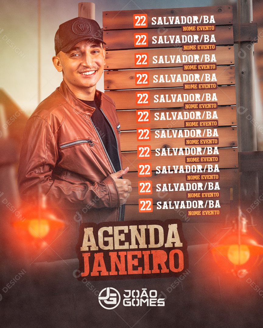 Flyer Story Agenda Janeiro João Gomes Social Media PSD Editável