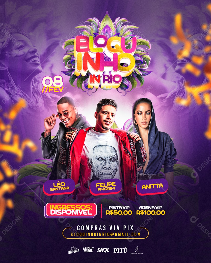 Social Media Flyer Story Bloquinho In Rio PSD Editável