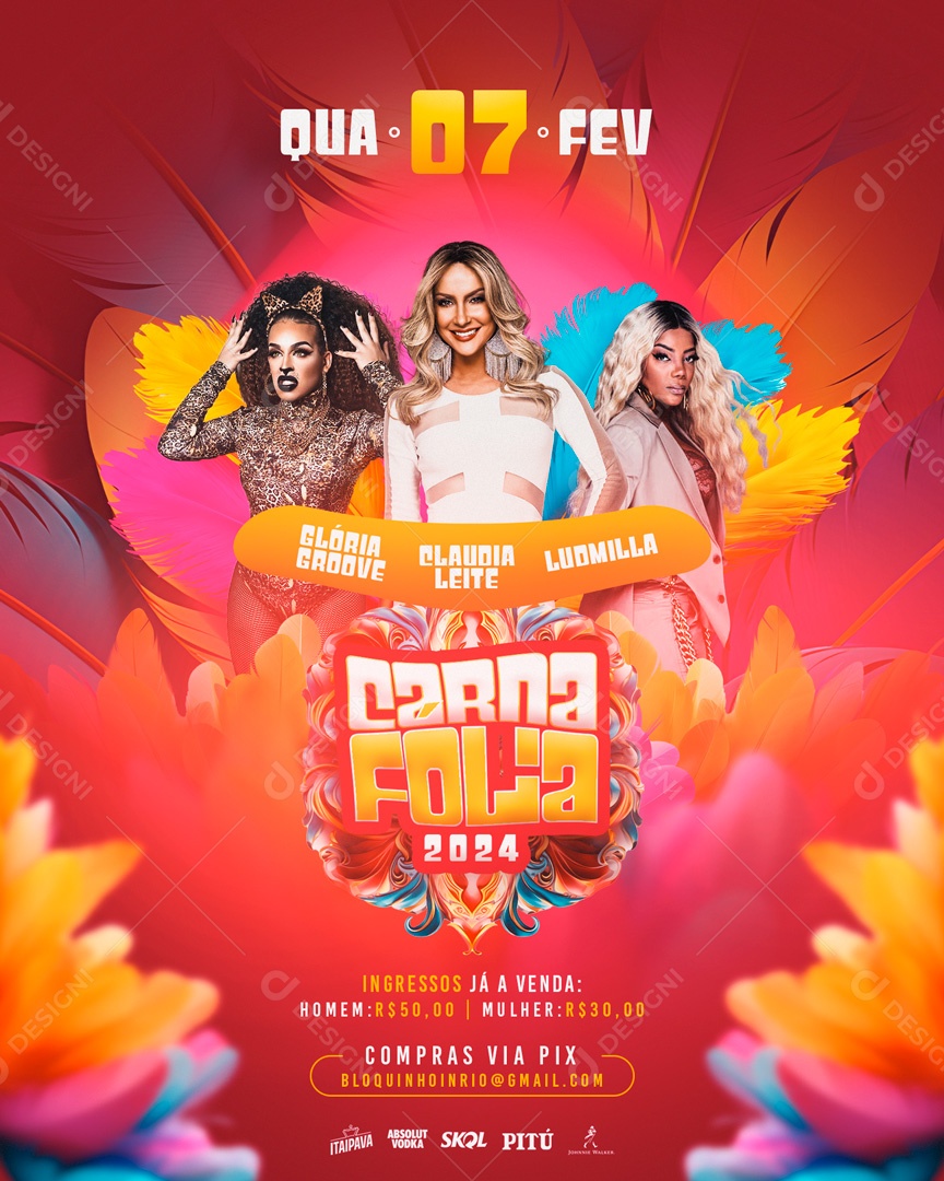 Social Media Flyer Story Carna Folia PSD Editável