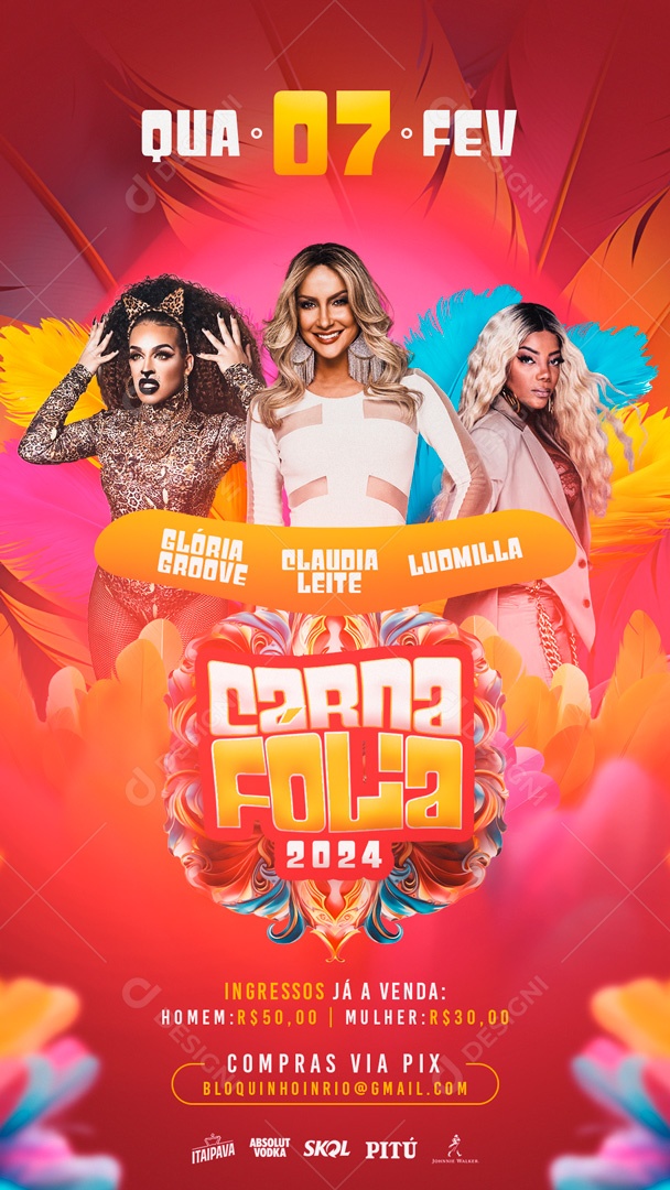 Social Media Flyer Story Carna Folia PSD Editável