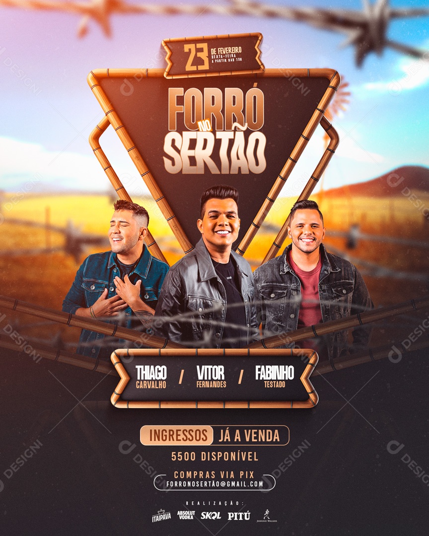 Social Media Flyer Story Forró No Seertão PSD Editável