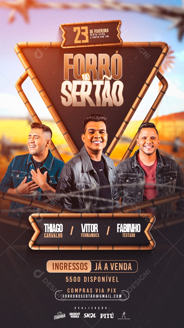 Social Media Flyer Story Forró No Seertão PSD Editável