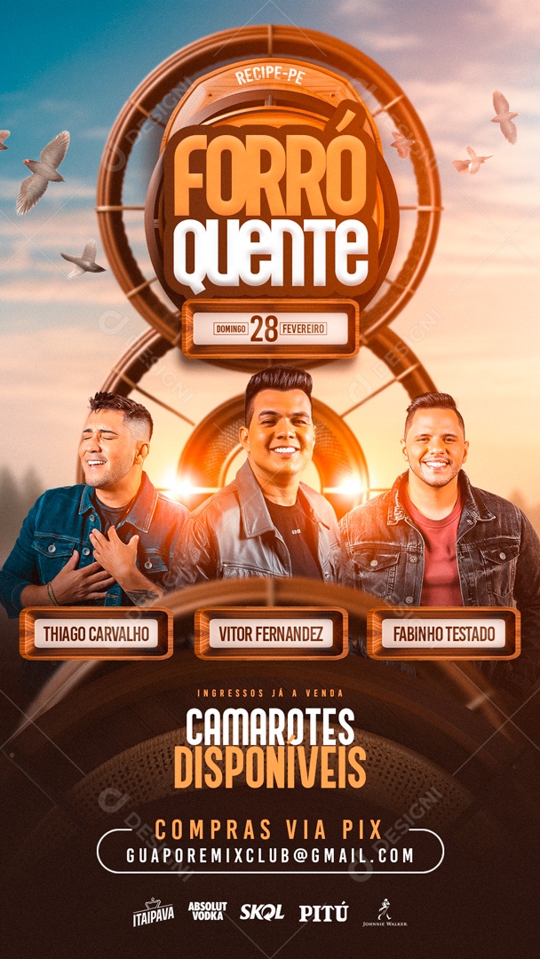 Social Media Flyer Story Forró Quente PSD Editável