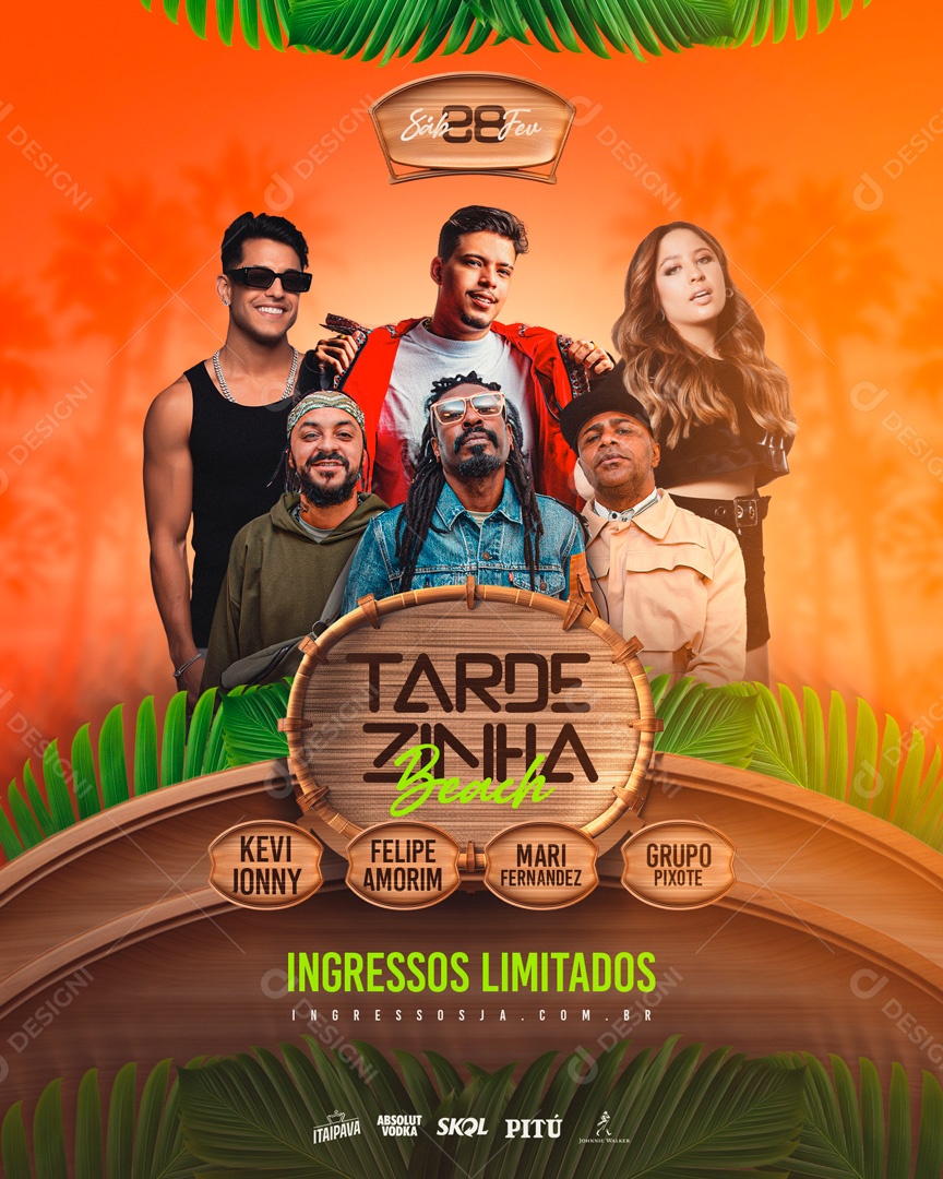 Social Media Flyer Story Tardezinha Beacch PSD Editável