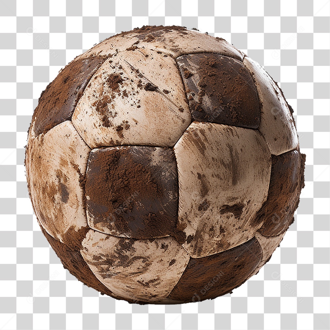 Bola de Futebol Coberta de Sujeira PNG Transparente