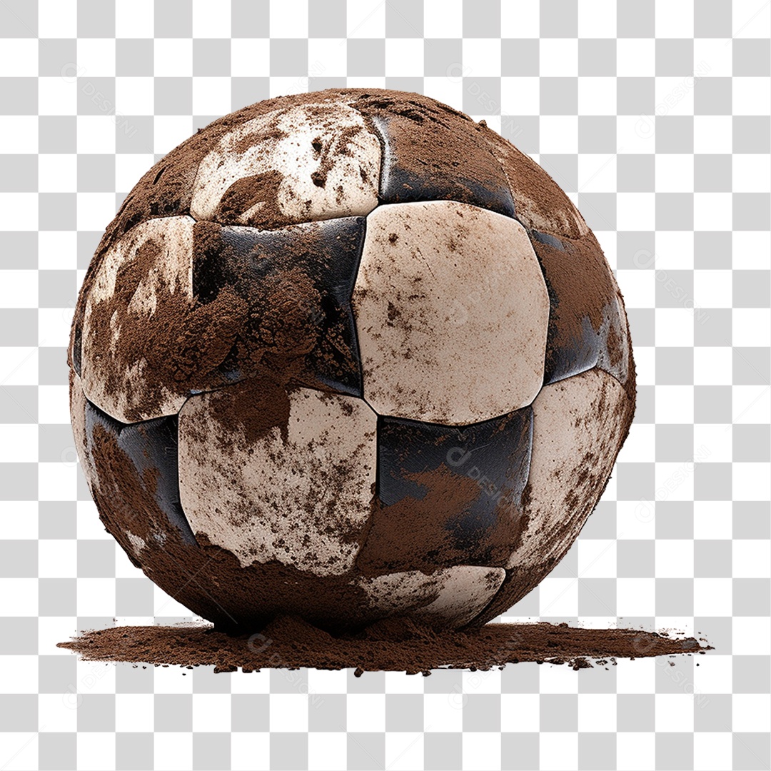 Bola de Futebol Coberta de Sujeira PNG Transparente