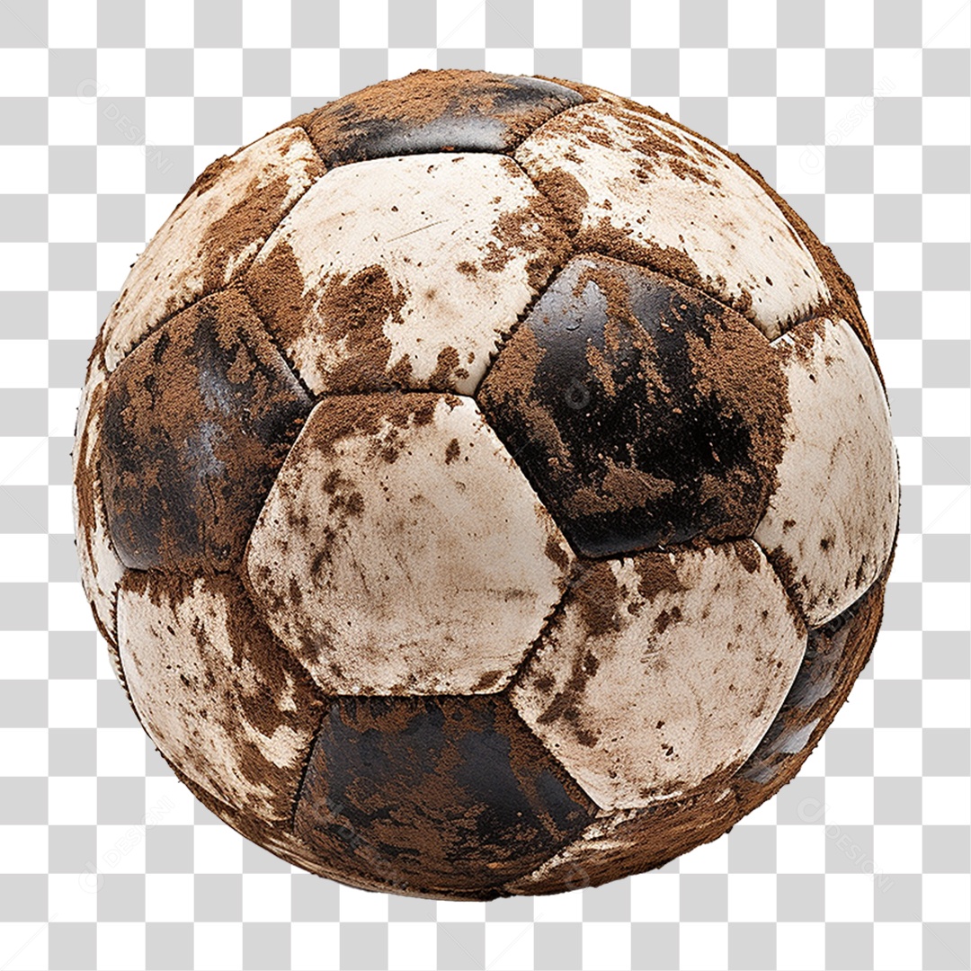 Bola de Futebol Coberta de Sujeira PNG Transparente