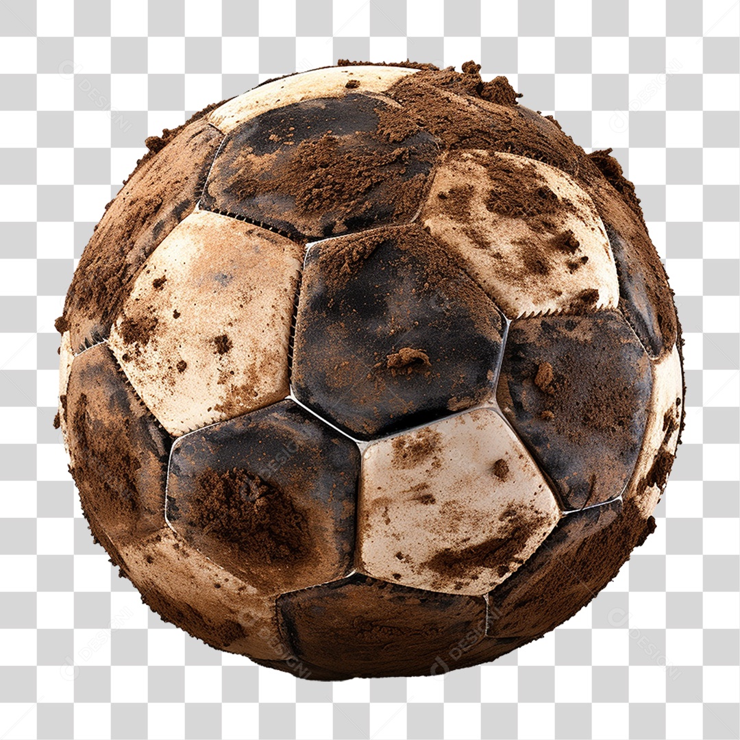 Bola de Futebol Coberta de Sujeira PNG Transparente