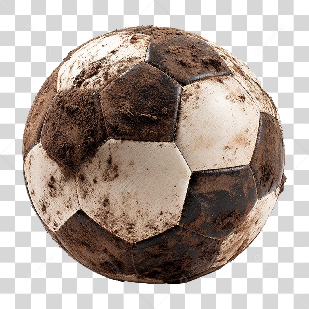 Bola de Futebol Coberta de Sujeira PNG Transparente
