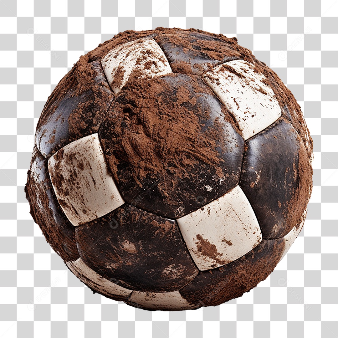 Bola de Futebol Coberta de Sujeira PNG Transparente