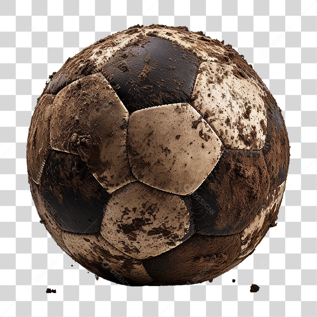 Bola de Futebol Coberta de Sujeira PNG Transparente