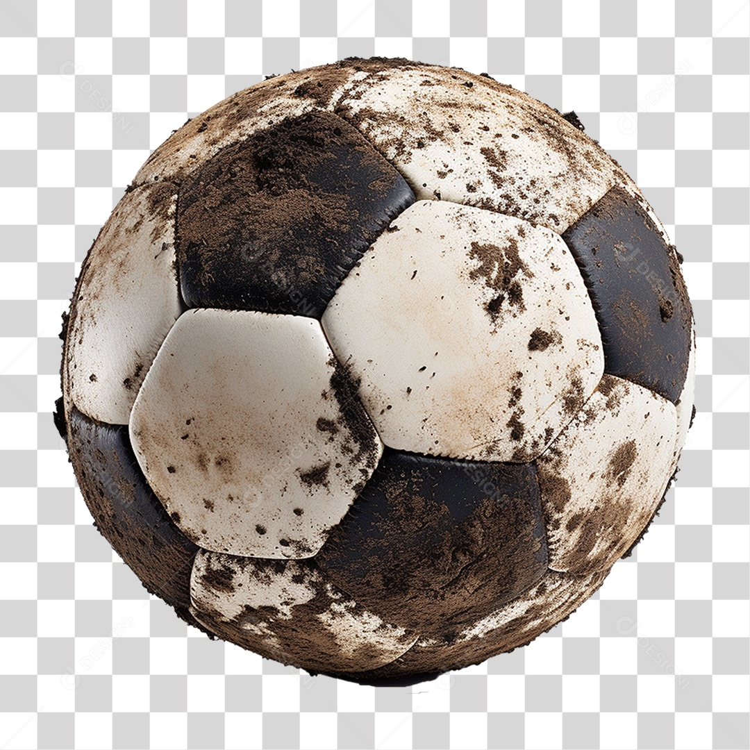 Bola de Futebol Coberta de Sujeira PNG Transparente