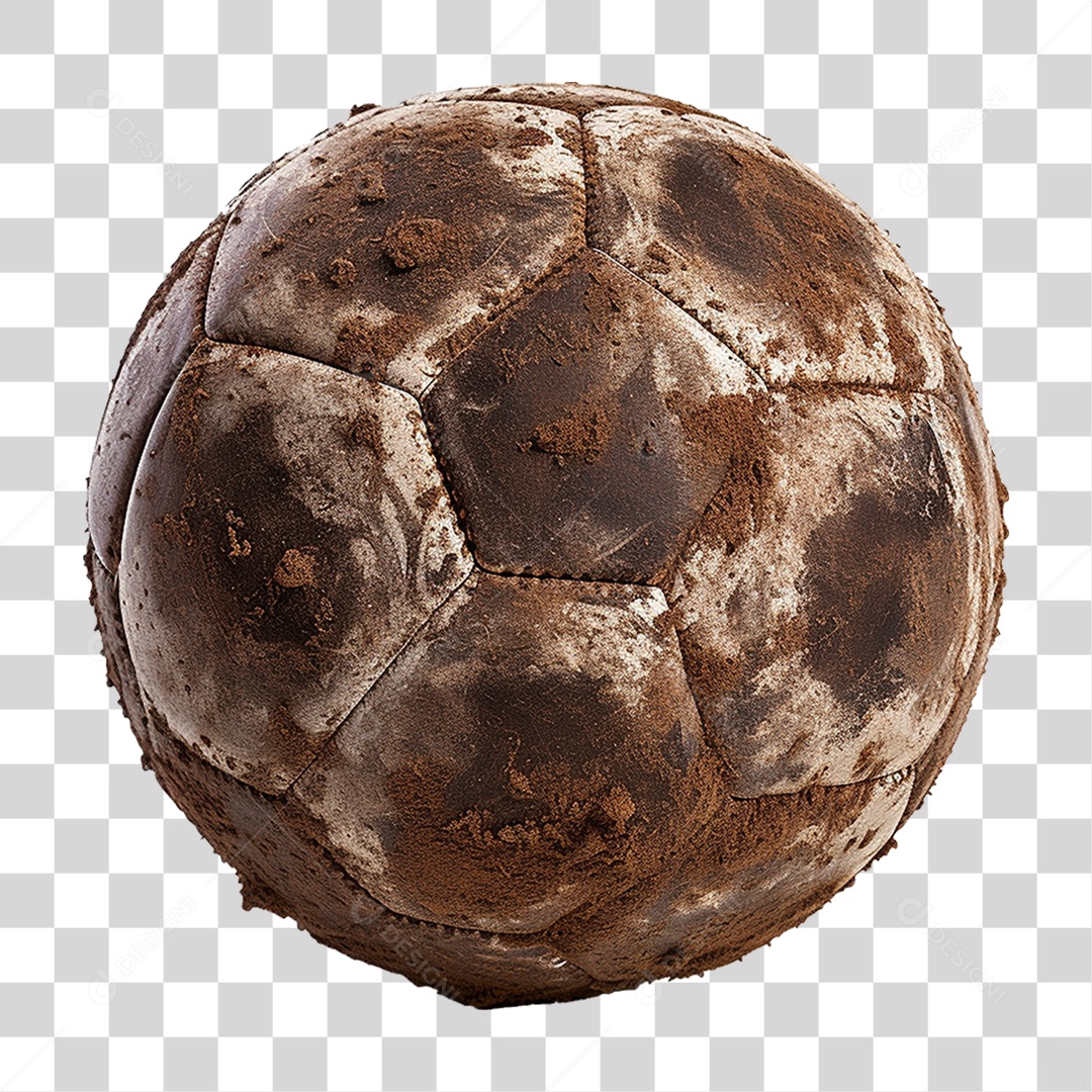 Bola de Futebol Coberta de Sujeira PNG Transparente