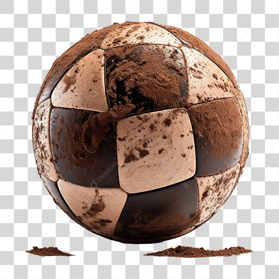 Bola de Futebol Coberta de Sujeira PNG Transparente
