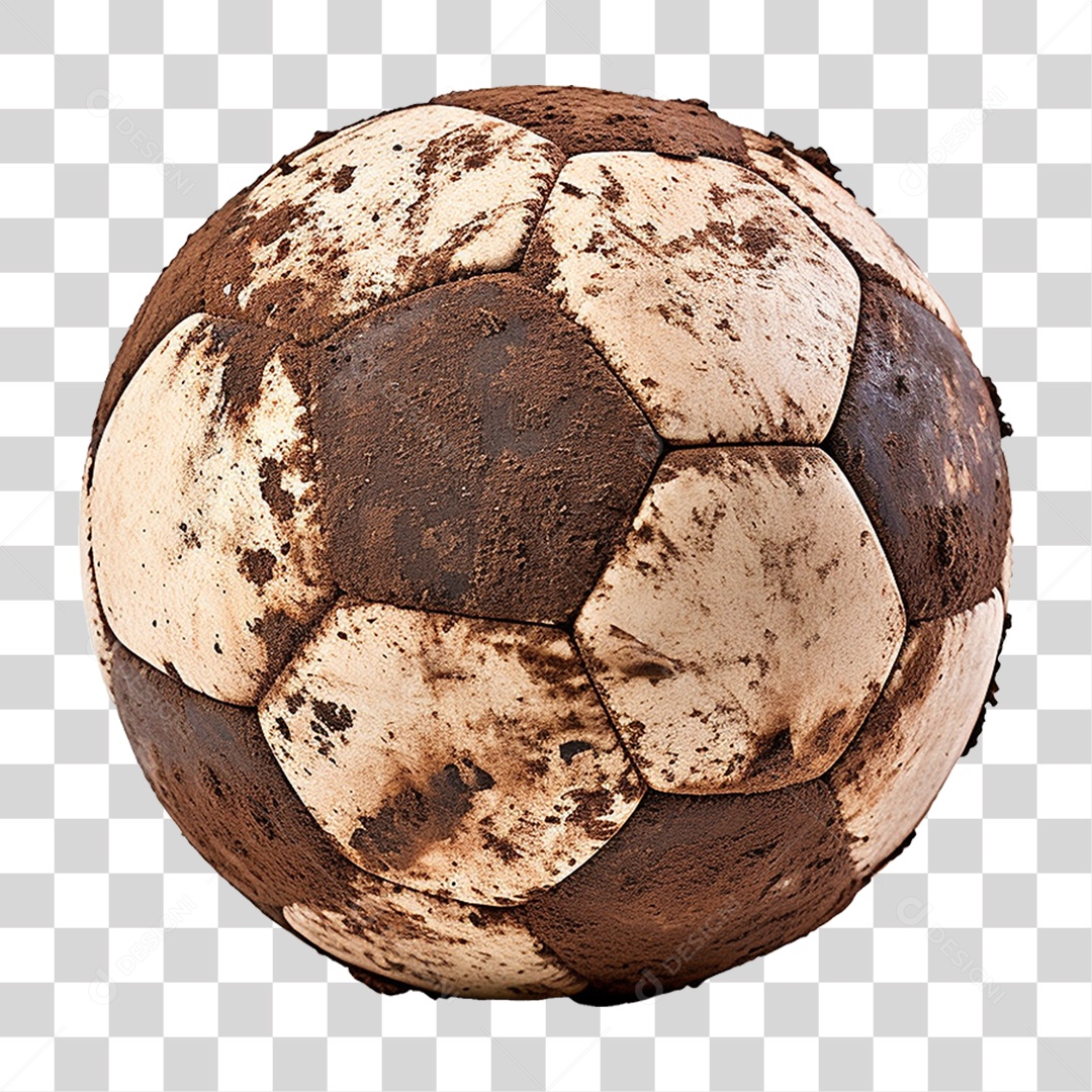 Bola de Futebol Coberta de Sujeira PNG Transparente