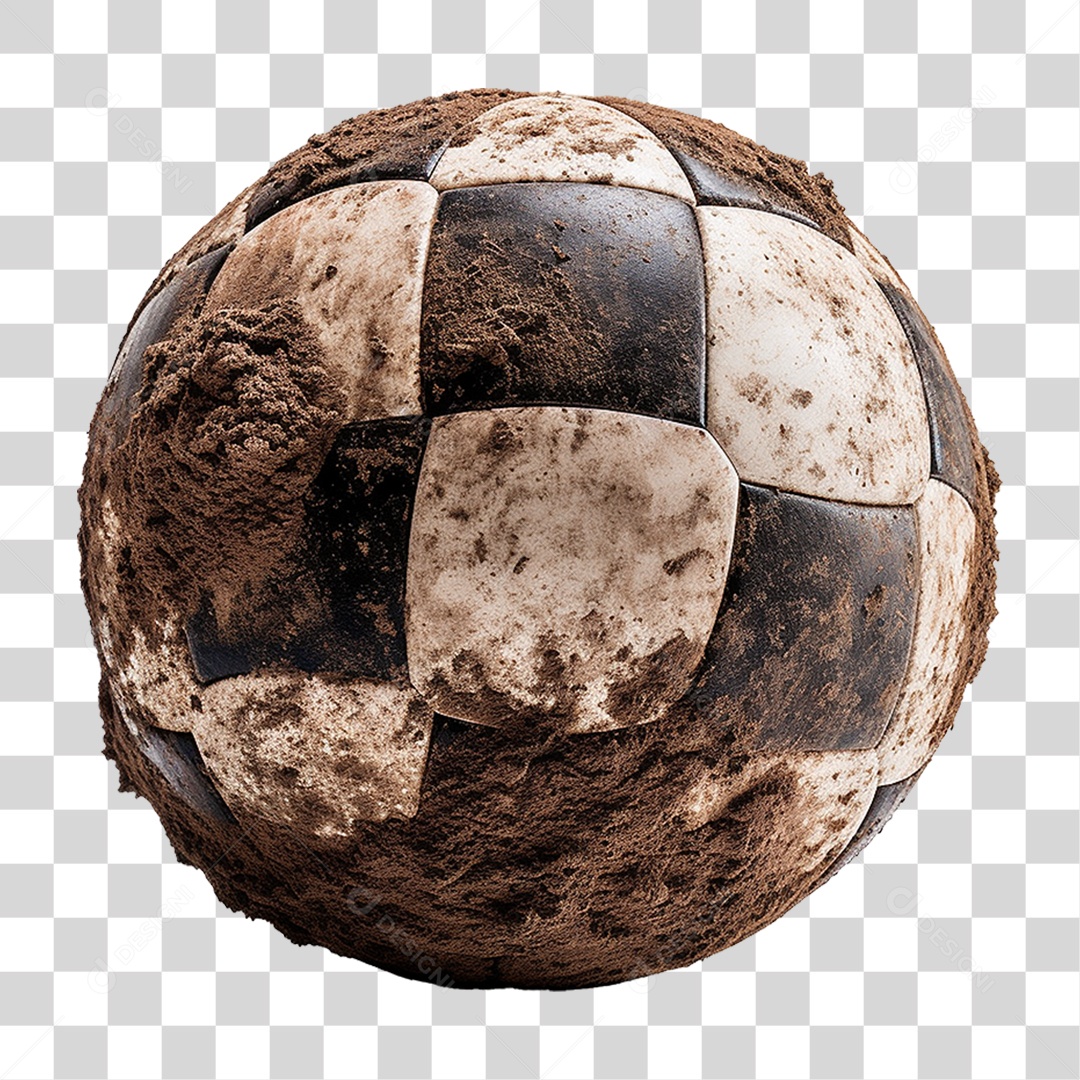 Bola de Futebol Coberta de Sujeira PNG Transparente