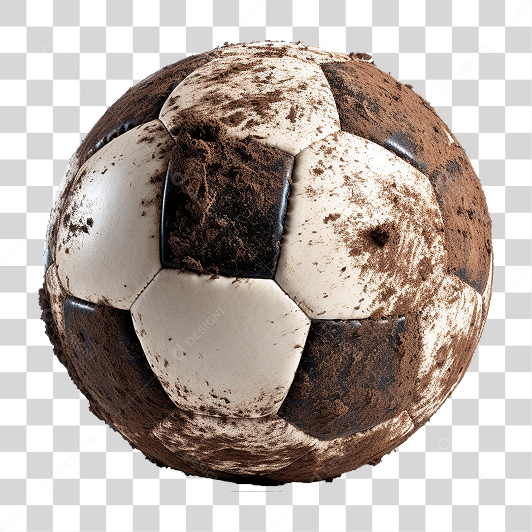Bola de Futebol Coberta de Sujeira PNG Transparente