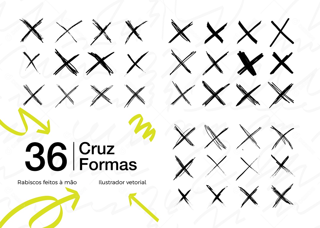 Conjunto de 36 Formas de X Vetor EPS