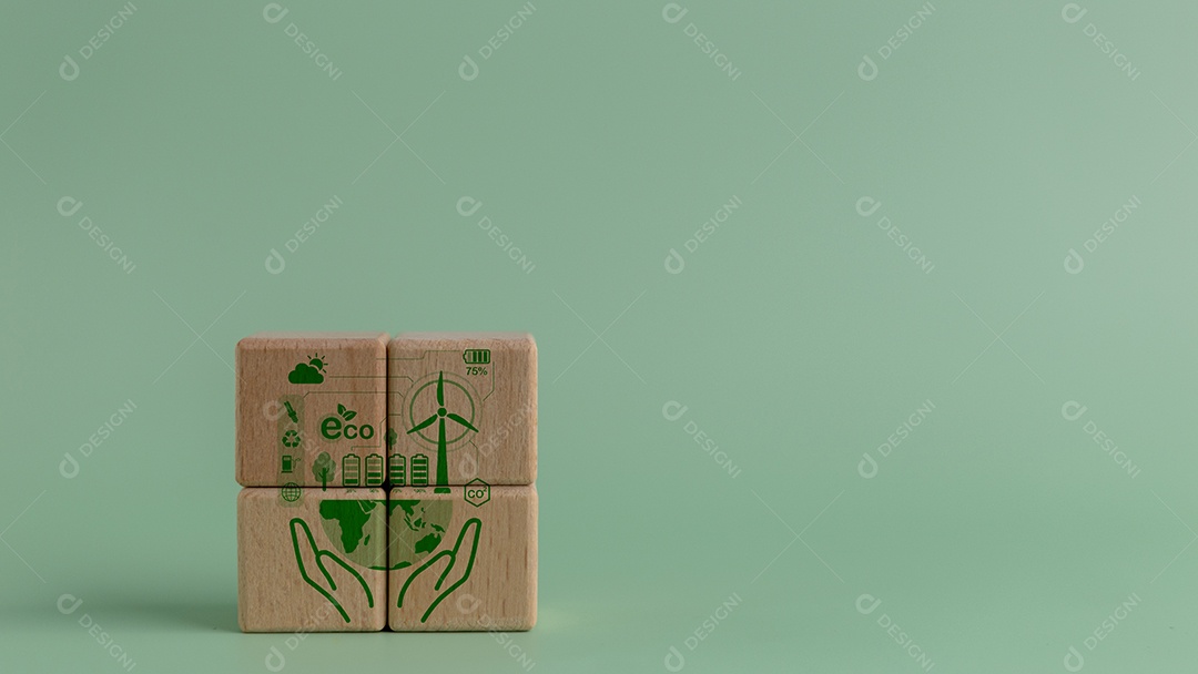 Blocos de madeira sobre fundo isolado