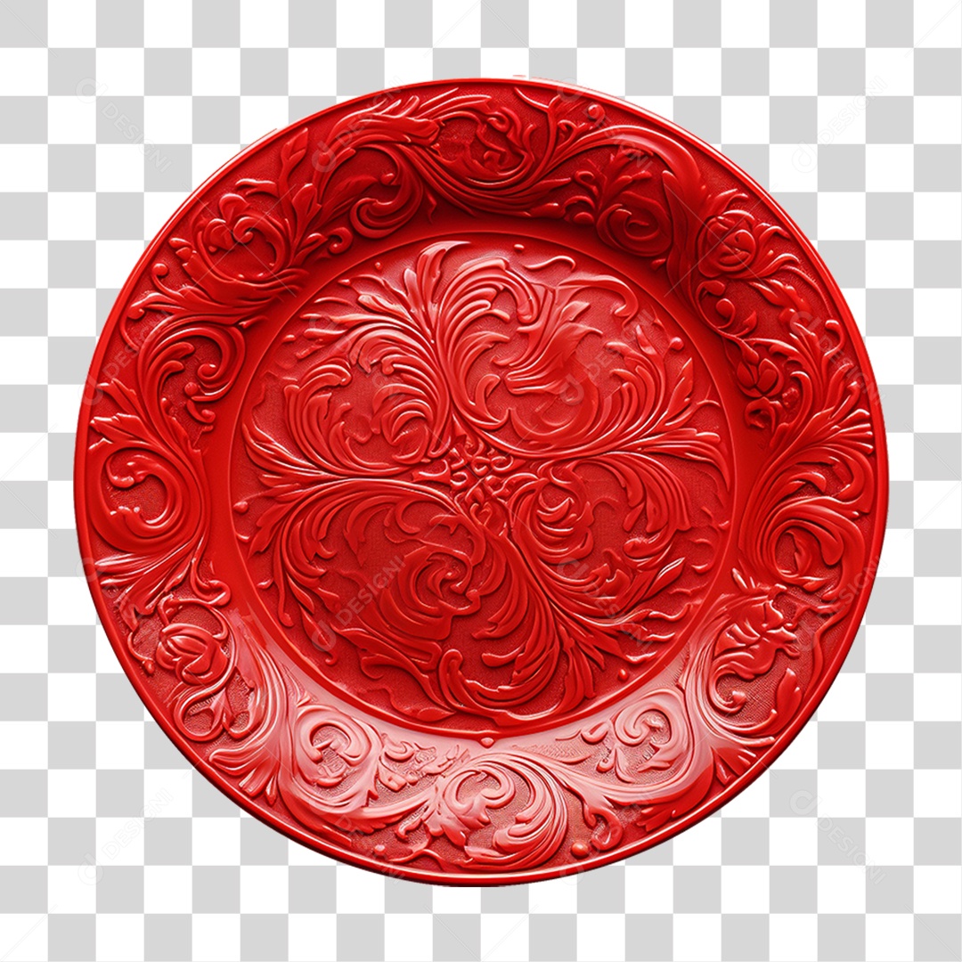Prato Vermelho PNG Transparente