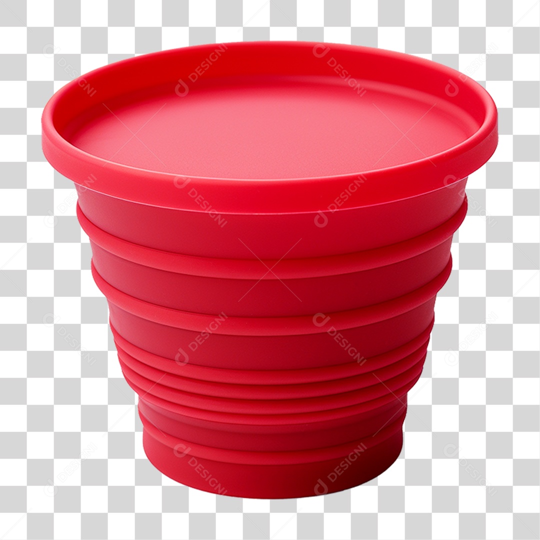 Copo Vermelho com Tampa PNG Transparente