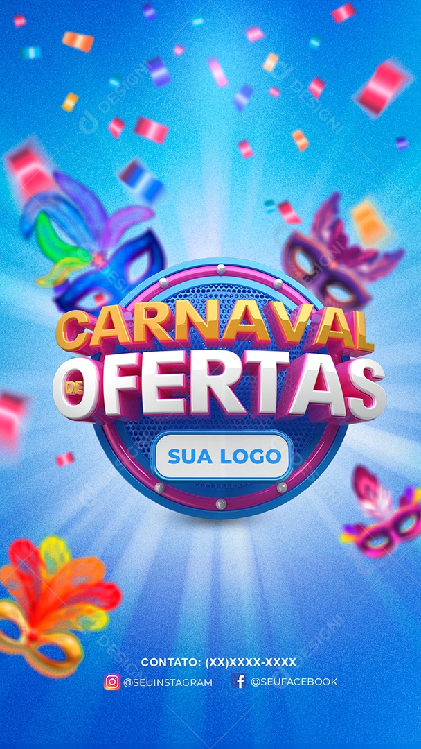 Carnaval de Ofertas Selo 3D Para Composição PSD