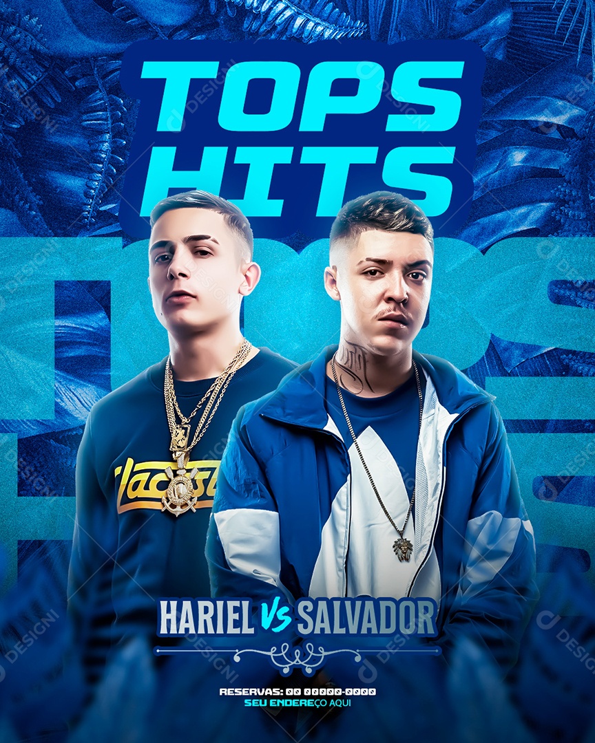 Social Media Flyer Story Tops Hits Hariel Vs Salvador PSD Editável